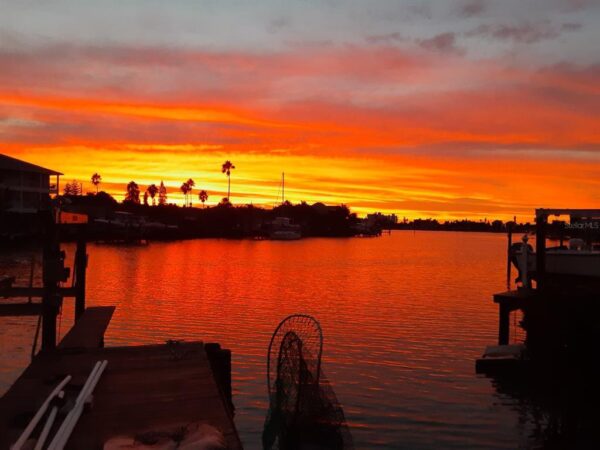 image of the sunset over a dock near Clearwater Beach Florida