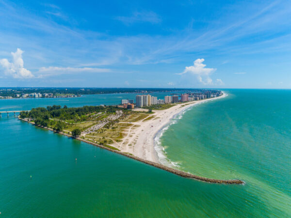 Arial view of Sand Key Park